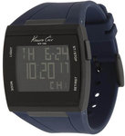 Kenneth Cole KC1669 Black Stainless Steel Case Digital Dial Blue Resin Strap Chronograph Alarm