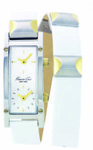 Kenneth Cole KC2596 Stainless Steel Dual Time White Leather Strap