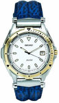 Seiko SGE428 Two Tone Vintage SQ100 Blue Leather Strap