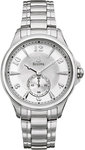 Bulova 96P116 Stainless Steel Adventurer Mother Of Pearl Dial Link Bracelet Diamonds