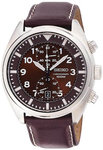 Seiko SNN241 Stainless Steel Chronograph Brown Dial Leather Strap