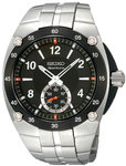 Seiko SRK023 Stainless Steel Sportura Quartz Black Dial Link Bracelet