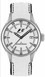 Jacques Lemans F5036B Stainless Steel Formula One White Dial Leather Strap Midsize