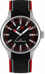 Jacques Lemans F5036D Stainless Steel Formula One Black Dial Leather Strap Midsize