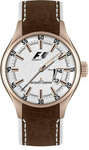 Jacques Lemans F5038C Gold Tone Stainless Steel Formula One White Dial Brown Leather Strap