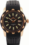 Sartego SQQ50 Gold Tone Stainless Steel Landmaster Black Checkered Dial Rubber Strap