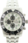 Sartego SPC51 Stainless Steel Ocean Master Diver Chronograph White Dial Black Bezel