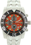 Sartego SPC55 Stainless Steel Ocean Master Diver Chronograph Orange Dial Black Bezel