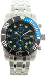 Sartego SPC71 Ocean Master Diver Chronograph Black Dial Bezel Blue Accents
