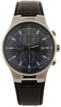 Kenneth Cole KC1538 Stainless Steel Quartz Brown Leather Strap Chronograph Blue Dial