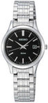 Seiko SXDC41 Stainless Steel Dress Quartz Black Dial Link Bracelet