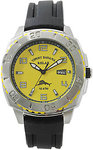Tommy Bahama RLX1100 Relax Stainless Steel Yellow Dial Bezel Black Strap