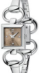 Gucci YA120509 Bangle Style Tornabuoni Brown Dial Diamonds