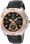 Seiko SNDZ20 Two Tone Rose Gold Velatura Chronograph Diamonds
