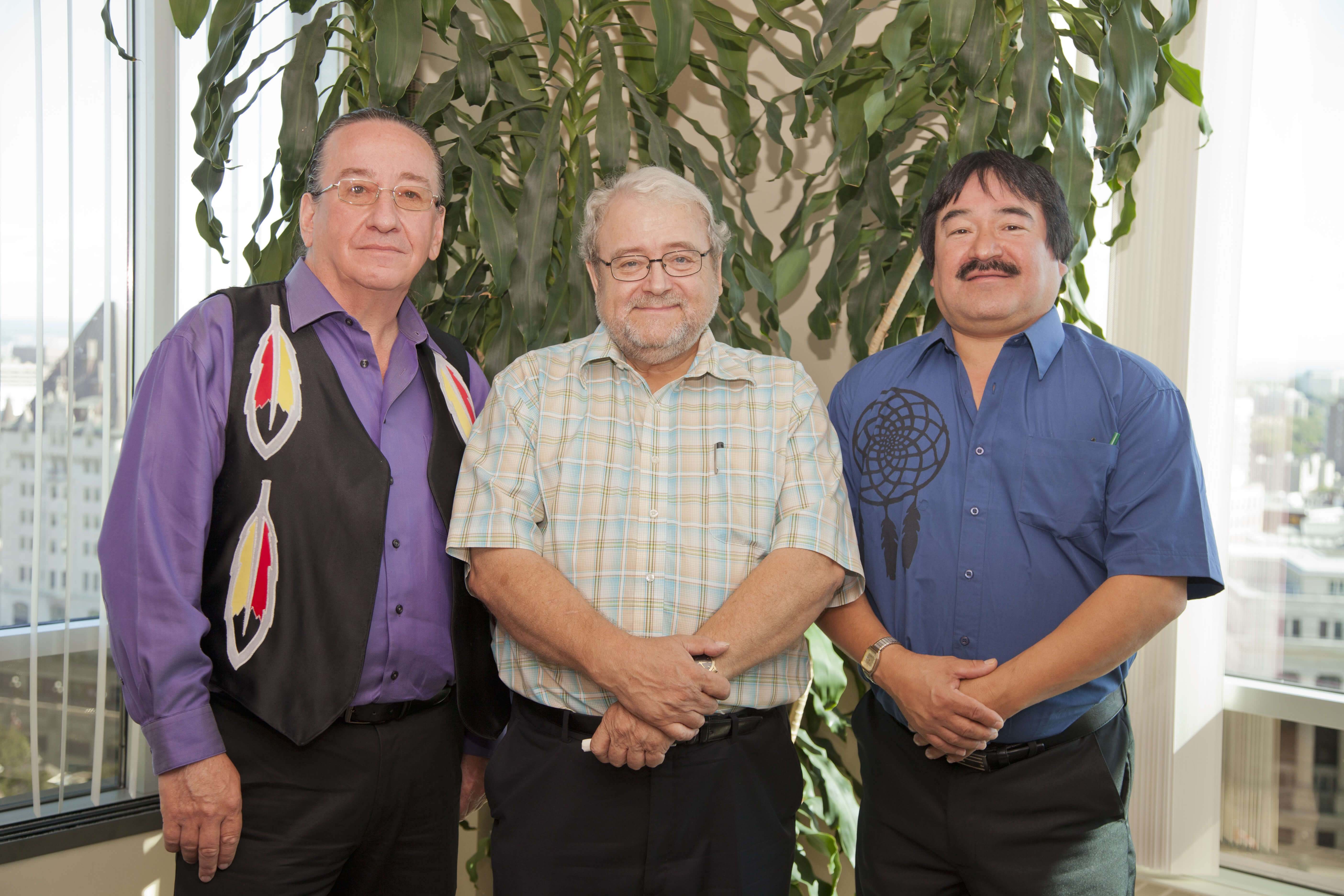 Ian with the Kitigan Zibi Anishinabeg and the Algonquins of Pikwakanagan First Nation Chiefs