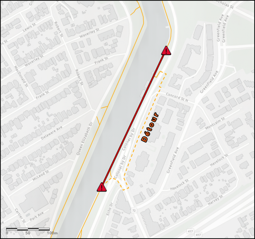 tronçon du sentier est du Canal-Rideau