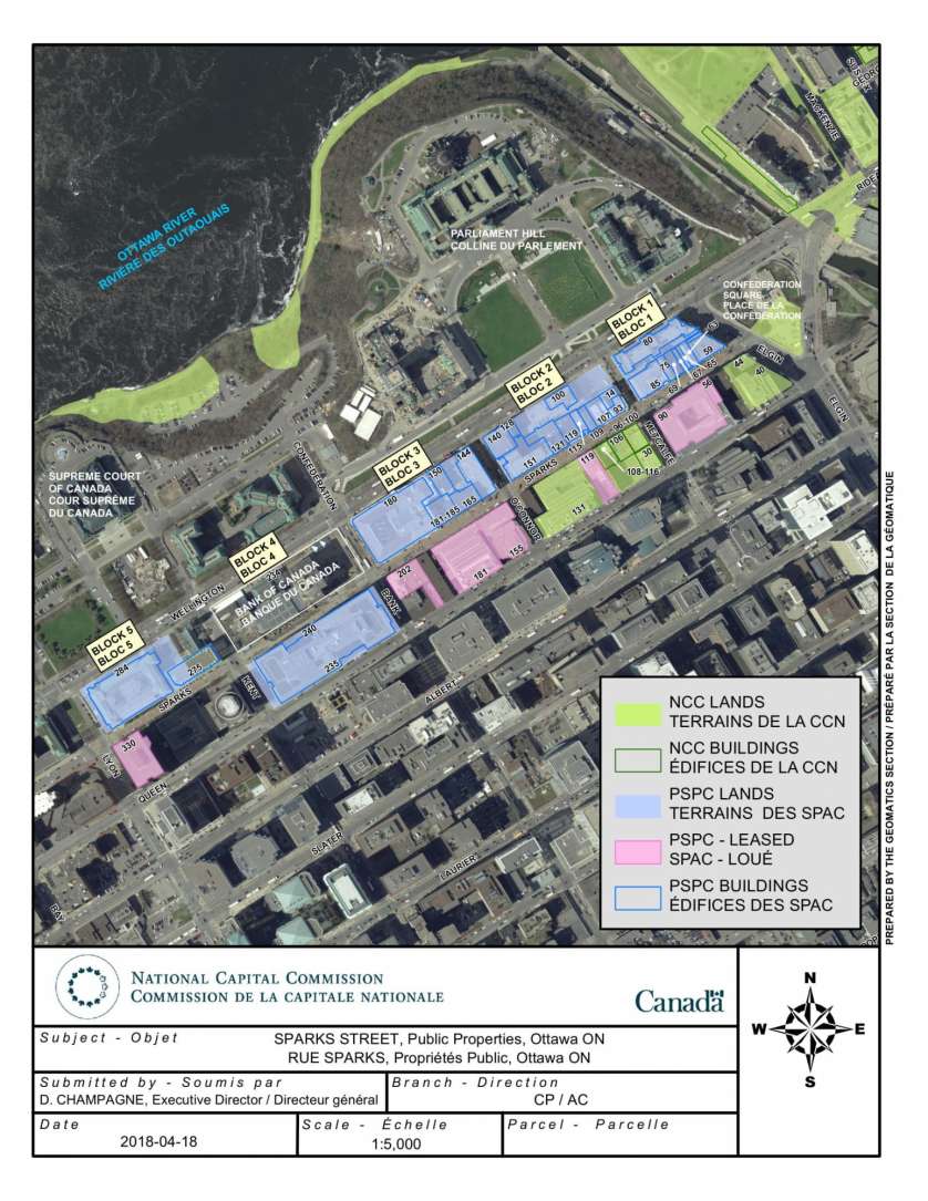 Carte montrant les propriétés publiques sur la rue Sparks