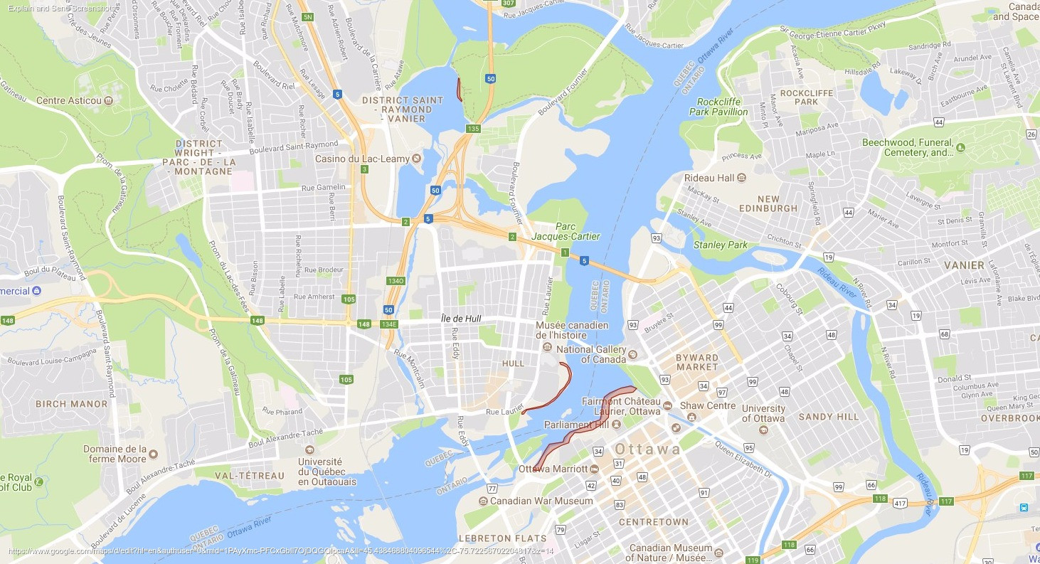 Recent rising water level map