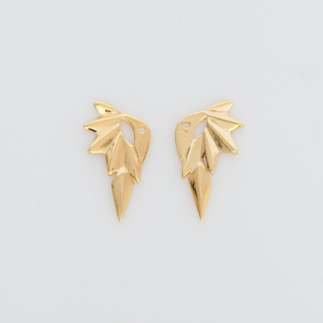 Maria Black High Polish Gold Reverse Wing Stud Earrings