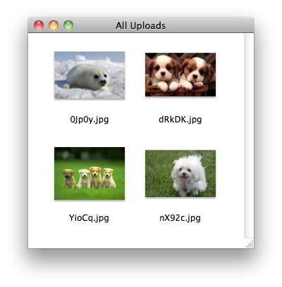 All Uploads Window