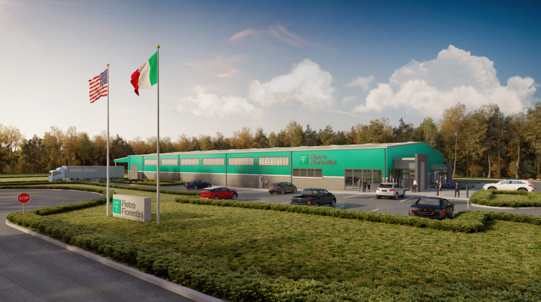 An artist's rendering shows a design concept for the future home of Pietro Fiorentini USA in Weirton. The new factory, with a planned investment of $5.5 million and an initial 45 jobs, will be located in the Three Springs Business Park. It is set to open in the spring of 2018. -- Contributed