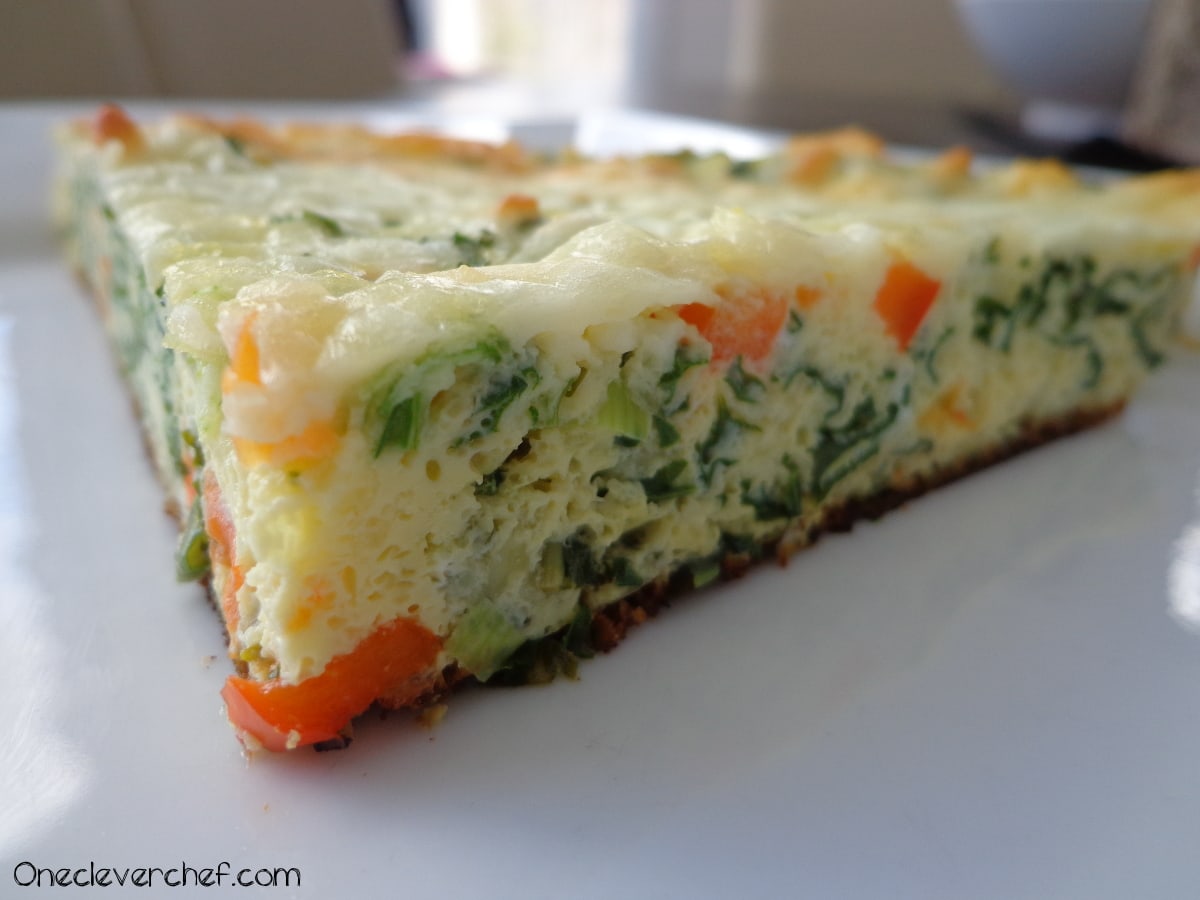 Kale, Basil & Green Onion Vegetarian Frittata One Clever Chef