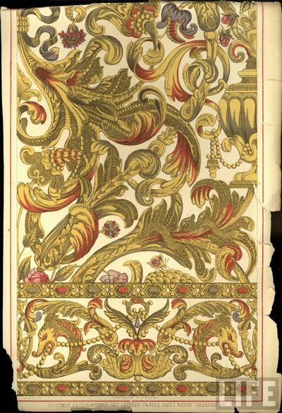 Specimen of Ornamented Gilt Leather
