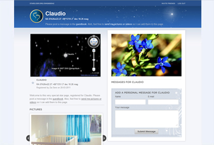 Example of a Baby Boy Birth Gift Star Page