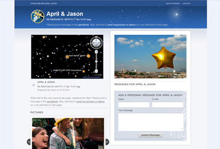 Example of a Birthday Gift Star Page