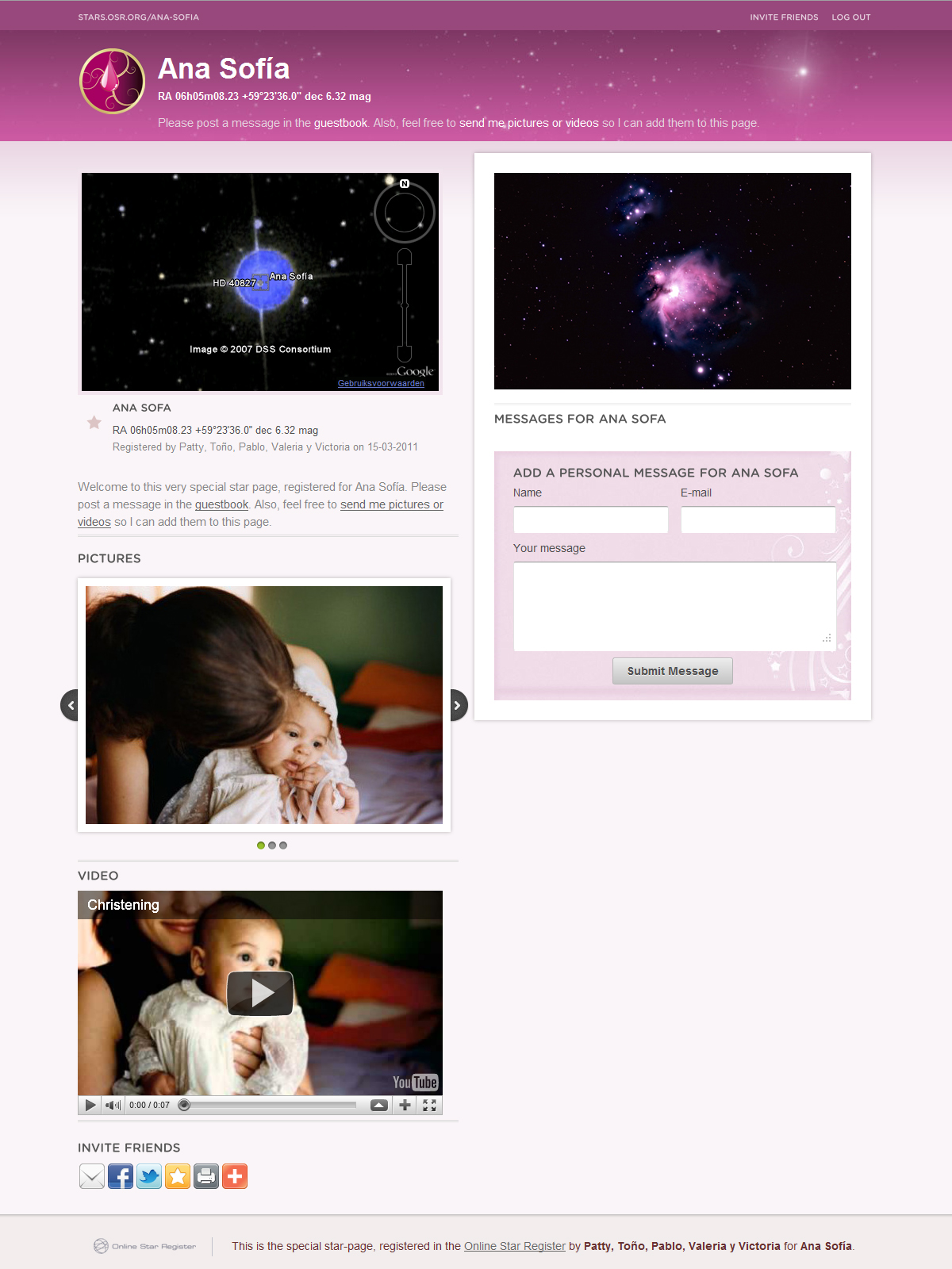 Christening Gift for a Girl Star Page