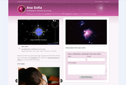 Example of a Christening Gift for a Girl Star Page