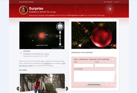 Example of a Christmas Gift Star Page