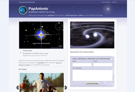 Example of a Father's Day Gift Star Page