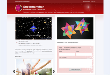 Example of a Mother's Day Gift Star Page