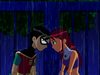 Robin and Starfire gazing into each other's eyes (aww!)