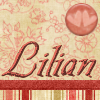 Lilian hearts on soft red/pink wallpaper.