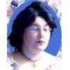 Cameo-like photo with short blue-streaked hair