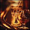 Glasses on a bar