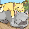 Kitty!Naruto snoozing on Kitty!Kakashi. SO CUTE*_*