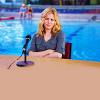 Britta from "Community" looking surly at the pool.