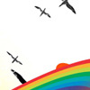 rainbow and birds