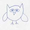 cartoony drawing of an owl