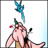 Cartoon of a suicidal bunny