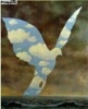 by Rene Magritte bird outline with blue sky inside