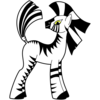 A cartoon zebra