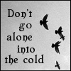 Don't go alone into the cold.  Picture of birds