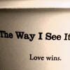 Text: the way I see it, love wins