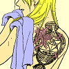 Riza's back with scar and tattoo