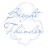 Bright Thunder in blue on a grey/white cloud