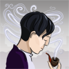 Holmes wreathed in smoke. By me.